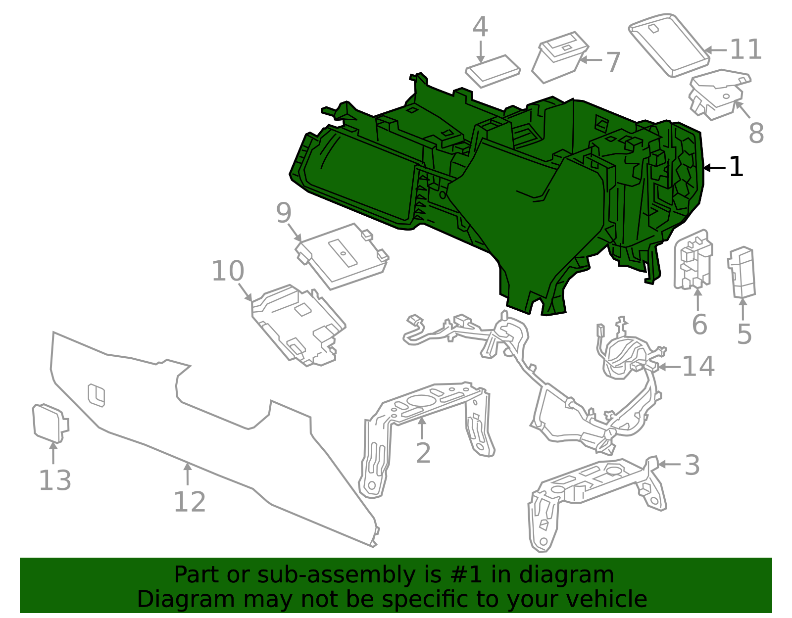 2024-2026 GM Console Assembly 85636131 GM | GMPartsDirect.com