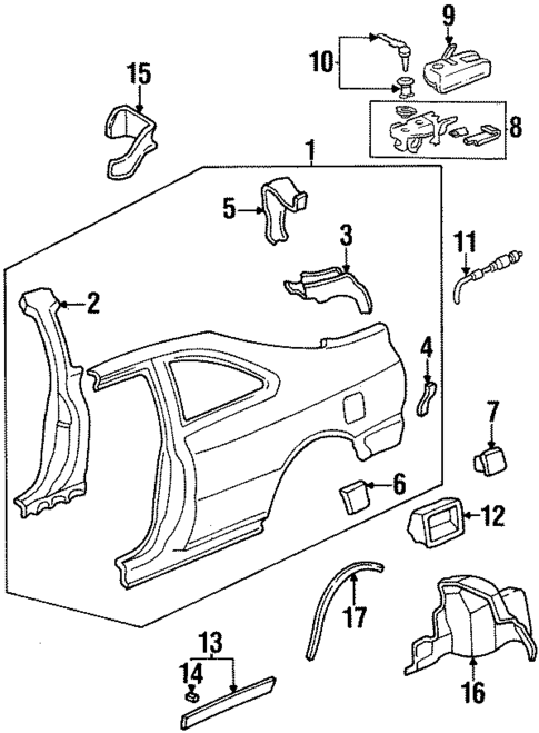 Fuel Door for 1994 Honda Accord #0