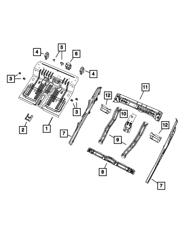 68342066AA - Body Sheet Metal Except Doors: Rear Floor Pan for Mopar Image