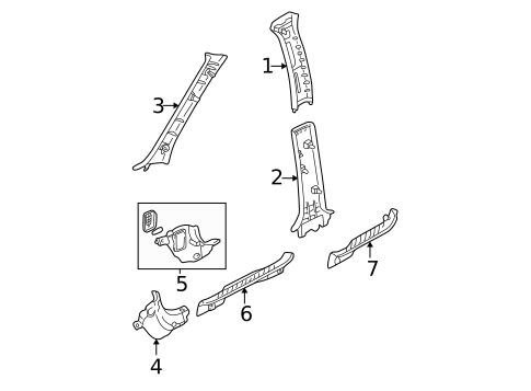 Interior Trim - Pillars for 2003 Mazda Tribute #0