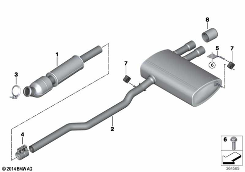 Exhaust System, Rear for 2020 Mini Cooper S #0