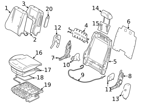 Front Seat Components for 2010 Mercury Milan #1