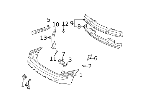 Bumper & Components - Rear for 2004 Pontiac Montana #0