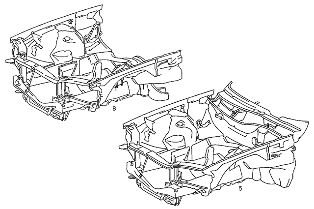1266200801 - Front Panel: Cowl for Mercedes-Benz: 560SEL Image image