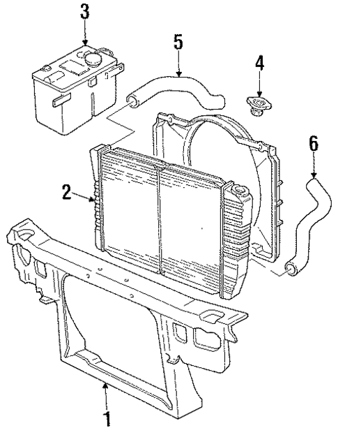 Radiator Support for 1991 Ford Thunderbird #0