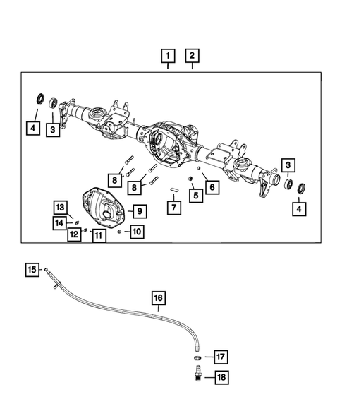 Rear Axle; Housing, Differential and Vent for 2019 Ram 1500 #3