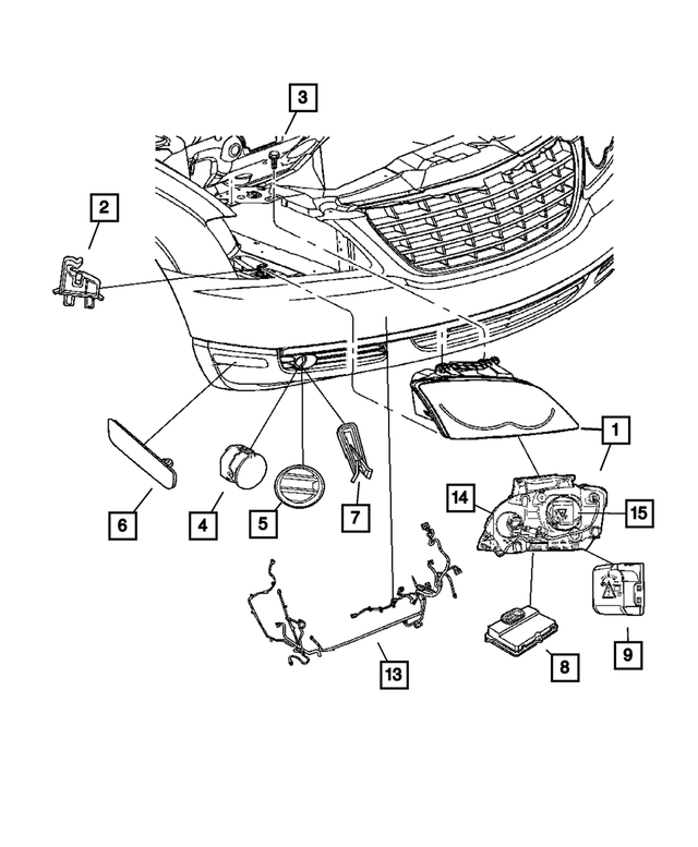 « 5113061AE – Electrical : Projecteur, Côté Gauche pour Mopar Image »