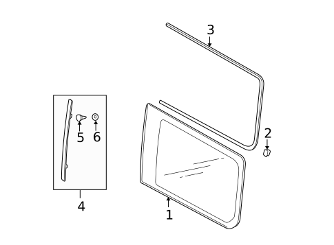 Glass & Hardware for 2002 Mitsubishi Montero Sport #0