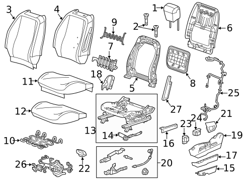 Driver Seat Components for 2012 Chevrolet Equinox #1