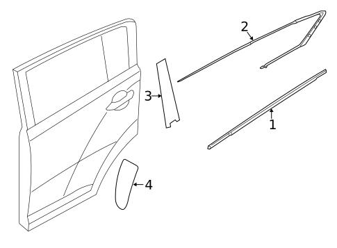 Exterior Trim - Rear Door for 2020 Kia Sportage #0