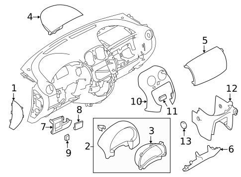 Instrument Panel Components for 2014 Nissan Versa #0