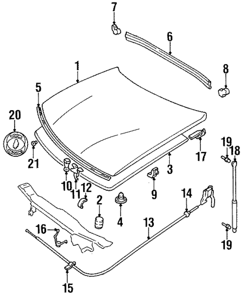 Hood & Components for 1996 Saab 900 #0