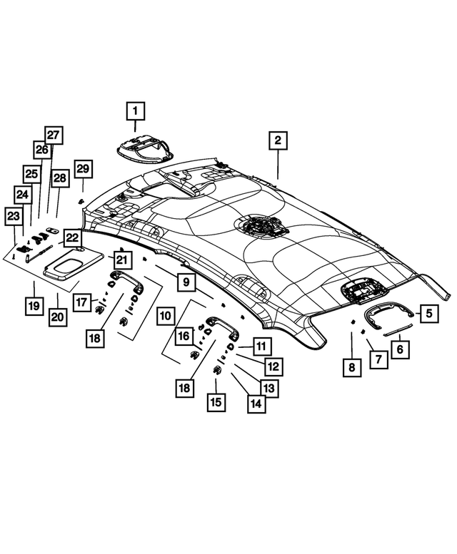 « 68139288AB – Interior Trim : Plafonnier Support pour Mopar Image »