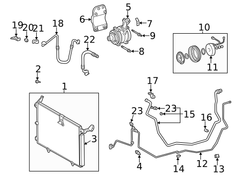 Condenser, Compressor & Lines for 2003 Lexus RX300 #0