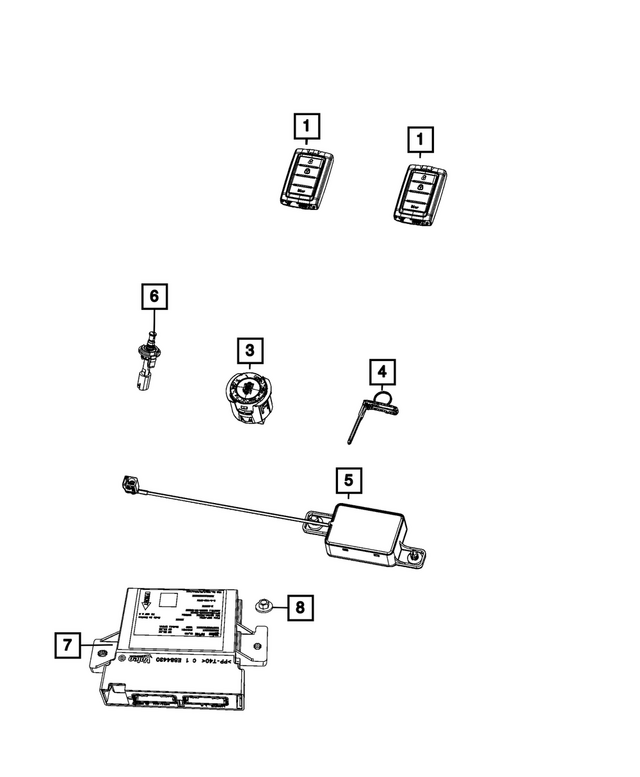 68577123AC - Electrical: Integrated Key Fob Transmitter for Mopar Image