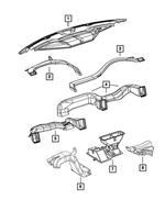 68050665AA - Air Conditioners and Heaters: Demister Duct for Dodge: Ram 1500, Ram 2500, Ram 3500 | Ram: 1500, 1500 Classic, 2500, 3500 Image