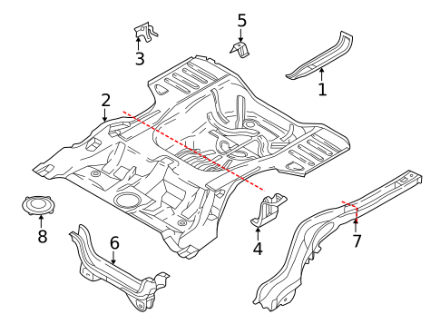 Rear Floor & Rails for 2001 Volvo S40 #0