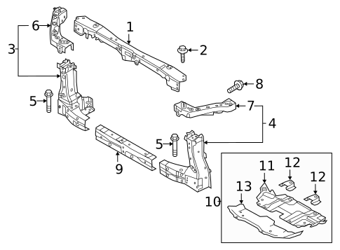 Radiator Support for 2018 INFINITI QX80 #0