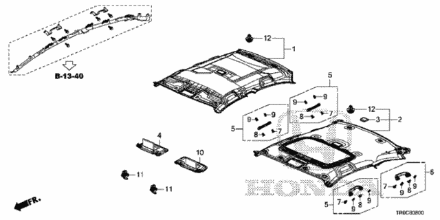 Roof Lining for 2015 Honda Civic #0