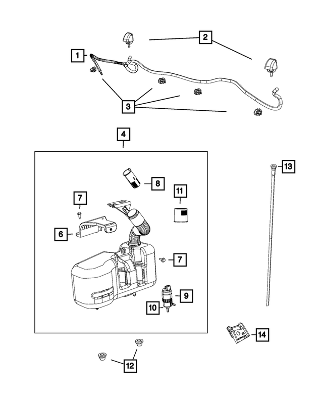 68134542AA - Electrical: Windshield Washer Hose for Mopar Image image