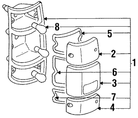 Tail Lamps for 1994 Honda Passport #0