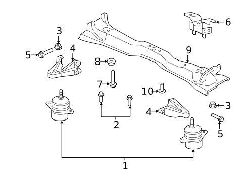 Engine & Trans Mounting for 2005 Ford Mustang #0