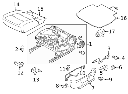 Front Seat Components for 2015 Volkswagen Tiguan #1