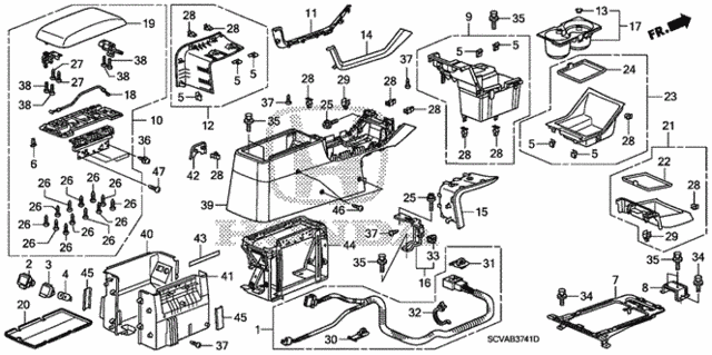 Console (2) for 2007 Honda Element #0