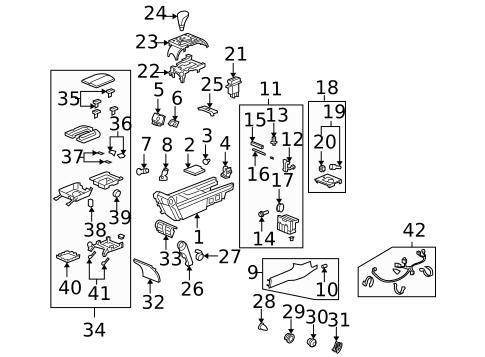 Center Console for 2006 Acura RL #0