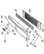 68044906AE - Body Sheet Metal Except Doors: Tailgate Handle for Dodge: Ram 1500, Ram 2500, Ram 3500 | Ram: 1500, 2500, 3500 Image