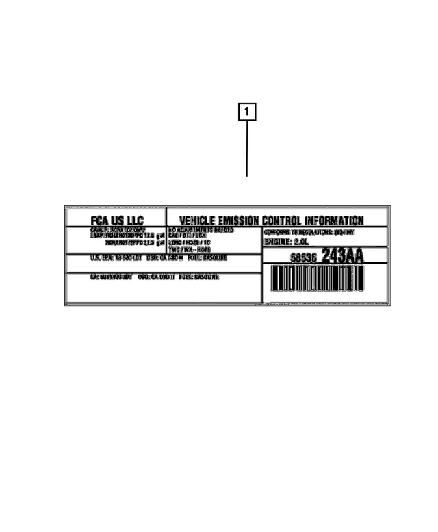 68551459AA - Labels: Vehicle Emission Control Information Label for Mopar Image