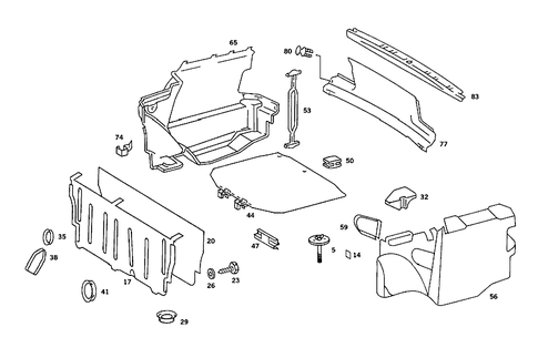 Luggage Compartment Covering for 1985 Mercedes-Benz 380 SE #0