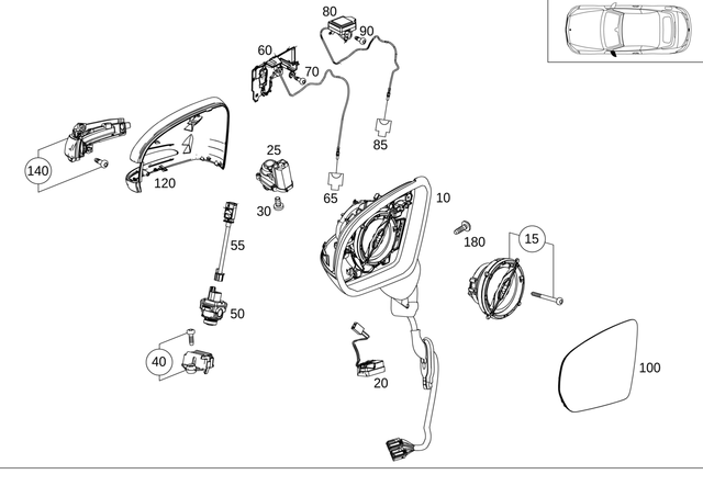 2058104104 - Driver Door: Mirror Frame for Mercedes-Benz Image image