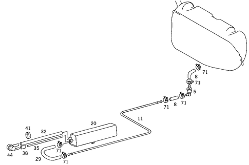 Closed Fuel-Evaporation-Control System for 1991 Mercedes-Benz 560SEC #0