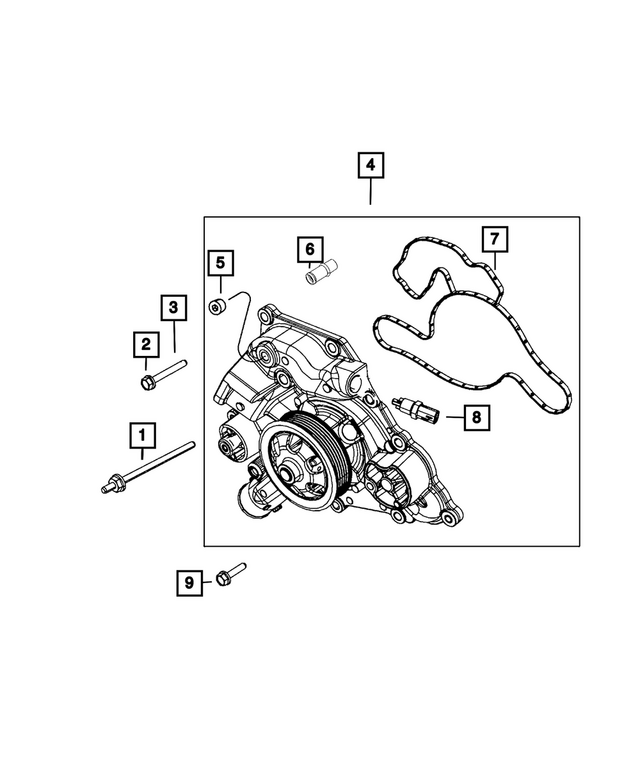 6102184AA - Cooling: Hex Head Bolt And Coned Washer for Mopar Image