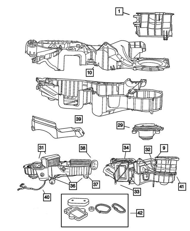 5017664AA - Air Conditioning &amp; Heater: Air Inlet Housing for Mopar Image