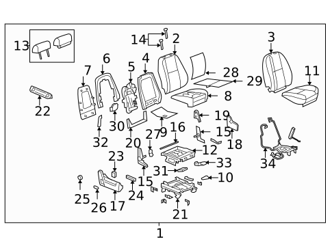 Front Seat Components for 2012 Cadillac Escalade #1