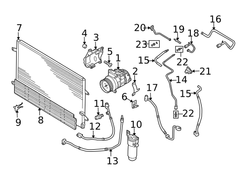 Condenser, Compressor & Lines for 2004 Volkswagen Phaeton #0