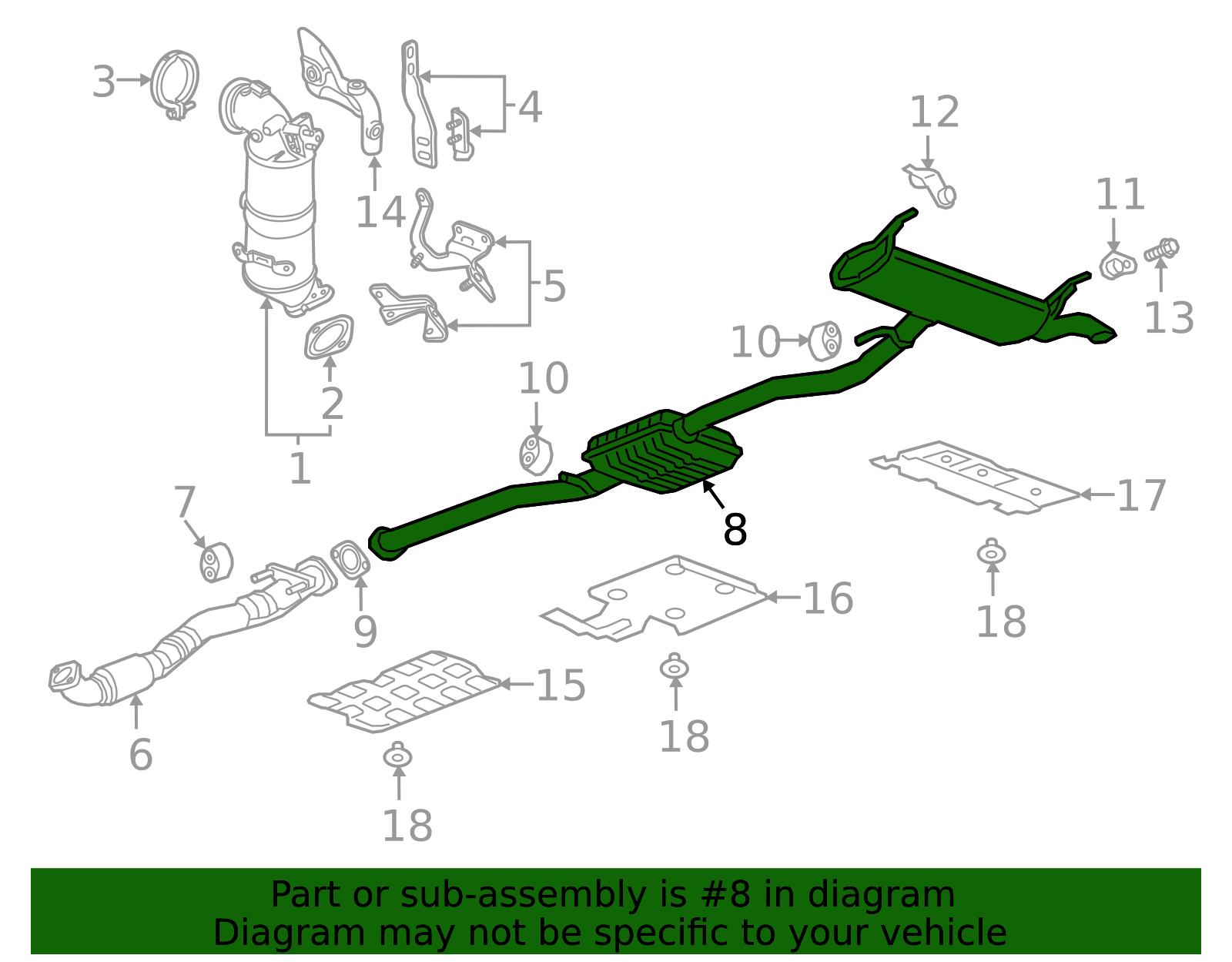 2018-2024 GM Muffler & Pipe Assembly 86807343 | Capital Chevy Parts