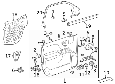 Interior Trim - Rear Door for 2016 Chevrolet Silverado 1500 #2