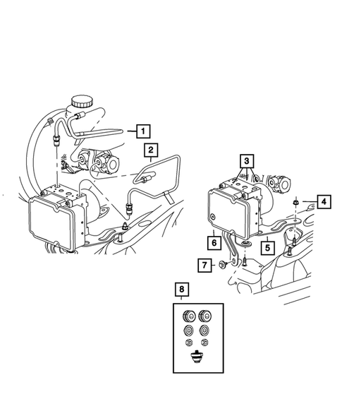 Hydraulic Control Unit, Brake Tubes and Hoses for 2012 Jeep Liberty #0