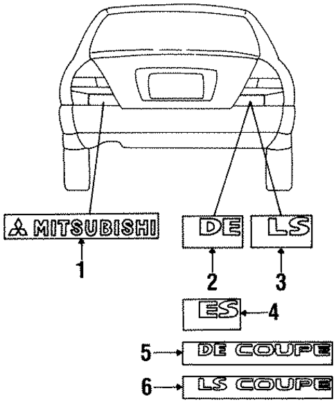 Exterior Trim - Rear Body for 1997 Mitsubishi Mirage #0