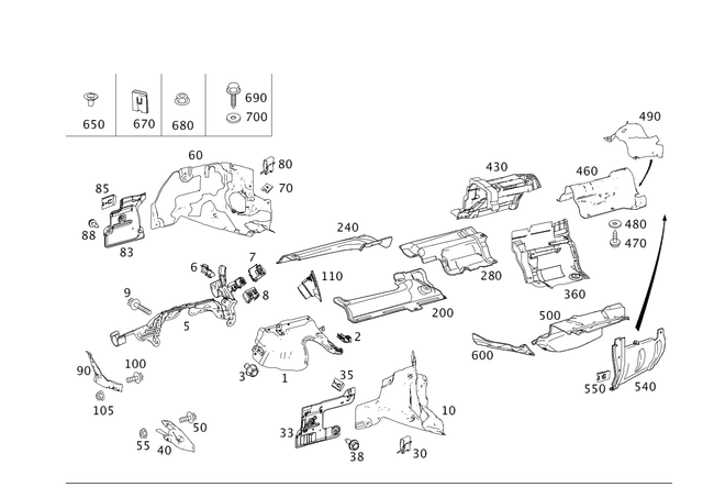 2126826671 - Exhaust System: Shielding for Mercedes-Benz: CLS400, CLS550, CLS63 AMG S, E350, E550, E63 AMG, E63 AMG S Image image