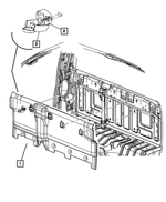 1VD94DK2AB - Interior Trim: Cab Back Trim Panel for Dodge: Ram 1500, Ram 2500, Ram 3500 | Ram: 1500, 2500, 3500 Image