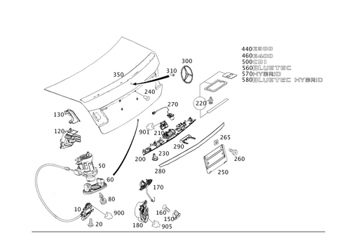Trunk Lid Push-Button Lock, Trunk Lid Detachable Parts for 2013 Mercedes-Benz E400 #0