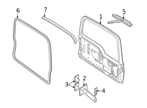 Door & Components for 2000 Land Rover Discovery #2