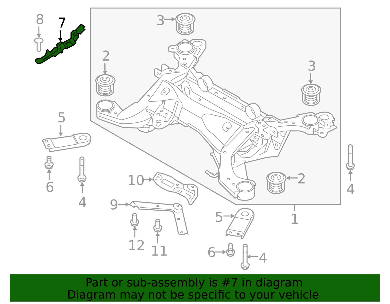 2016-2020 Volvo Suspension Subframe Reinforcement Bracket 31476055 ...