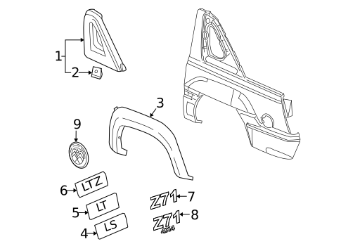 Exterior Trim - Quarter Panel for 2011 Cadillac Escalade EXT #0