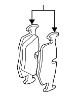 34211162536 - : Rear Pads for BMW: 525i, 530i, 535i, 535is, 540i, 735i, 735iL, 750iL, M3, Z3 Image