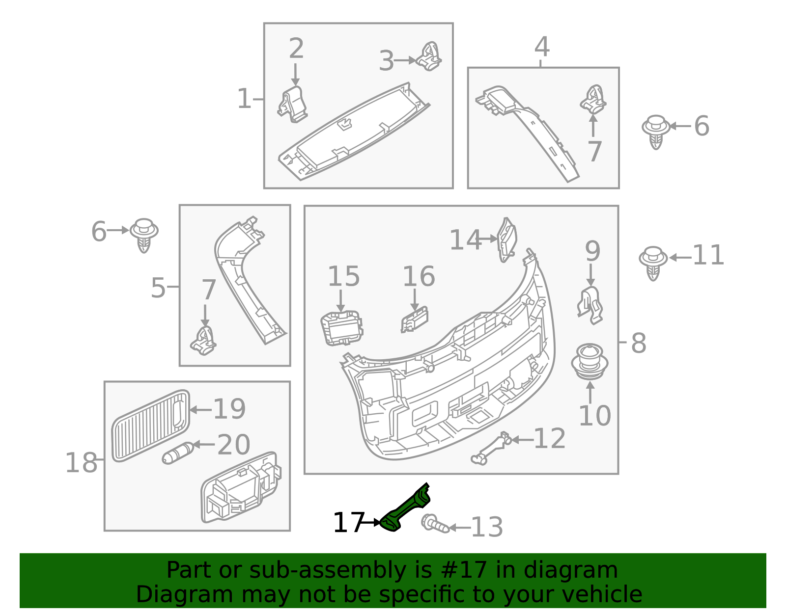 TK48-68-949B-02 - Lift-Gate Pull Handle Cap 2016-2023 Mazda CX-9